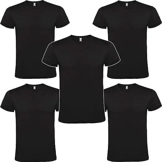 Damy 5 Black Egyptian Cotton Men's T-Shirts - DAMYINSIDE