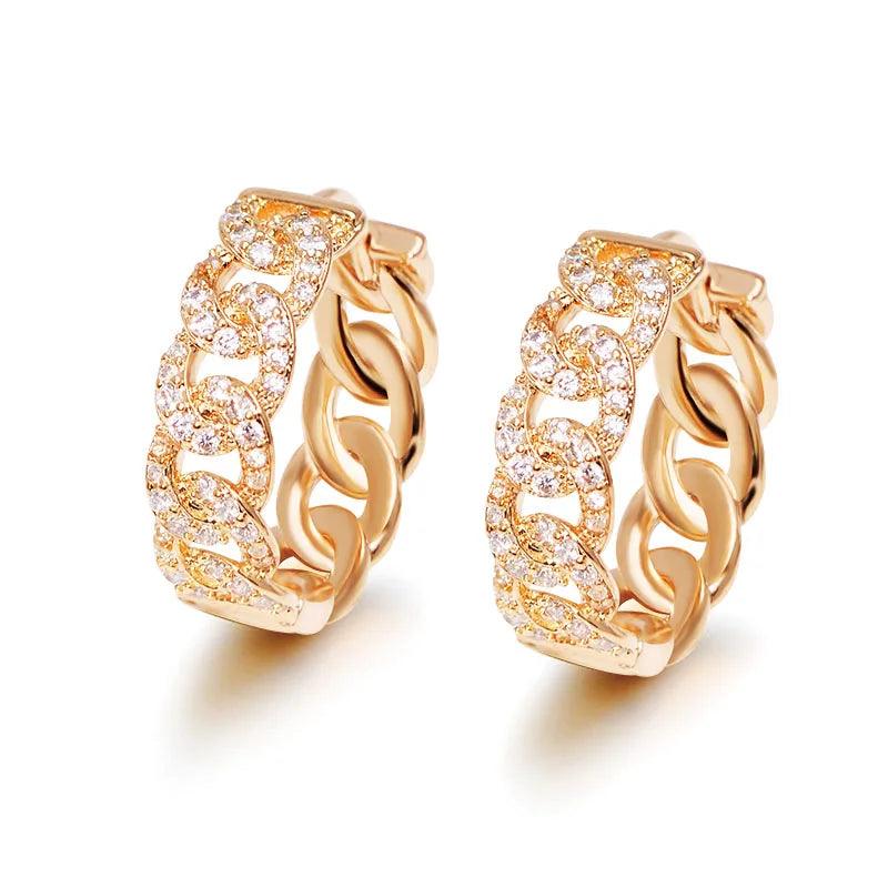 Women's Hoop Earrings with Zirconia - DAMYINSIDE