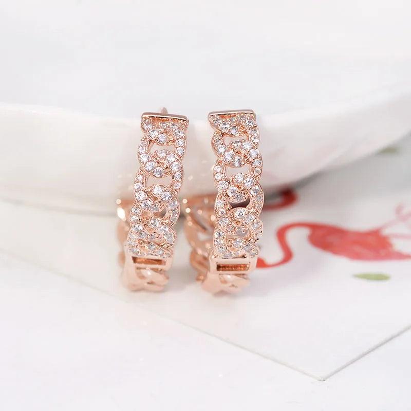 Women's Hoop Earrings with Zirconia - DAMYINSIDE