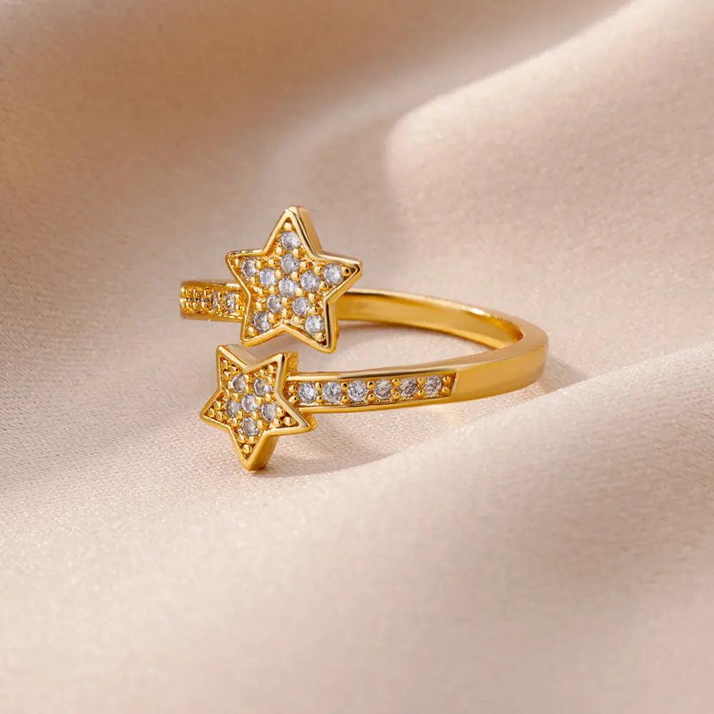 Double Star Zircon Ring - DAMYINSIDE