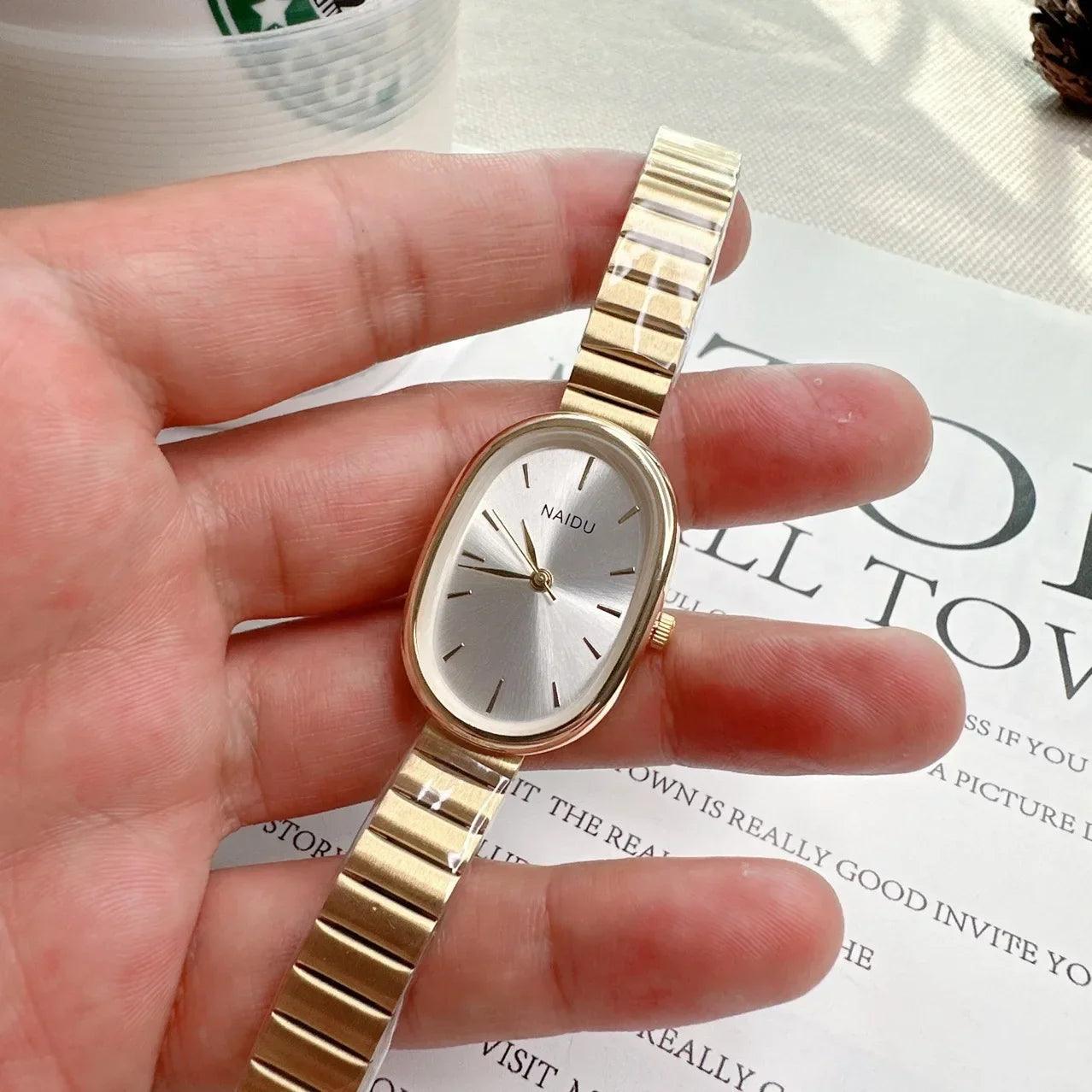 Luxury Oval Quartz Watch Stainless Steel - DAMYINSIDE