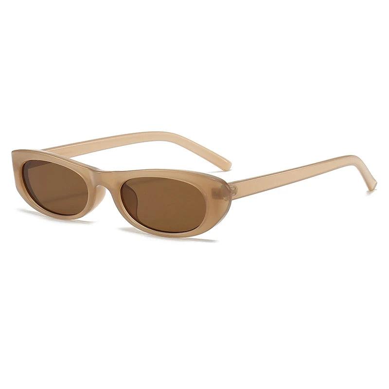 Women's Retro Oval Sunglasses - DAMYINSIDE